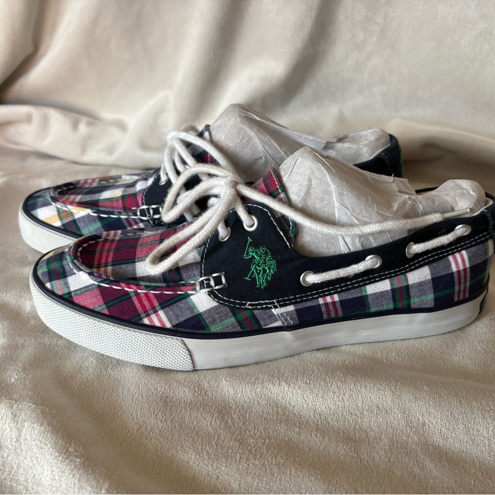 U.S. Polo Assn. Multicolor Plaid Sneakers womens size 9